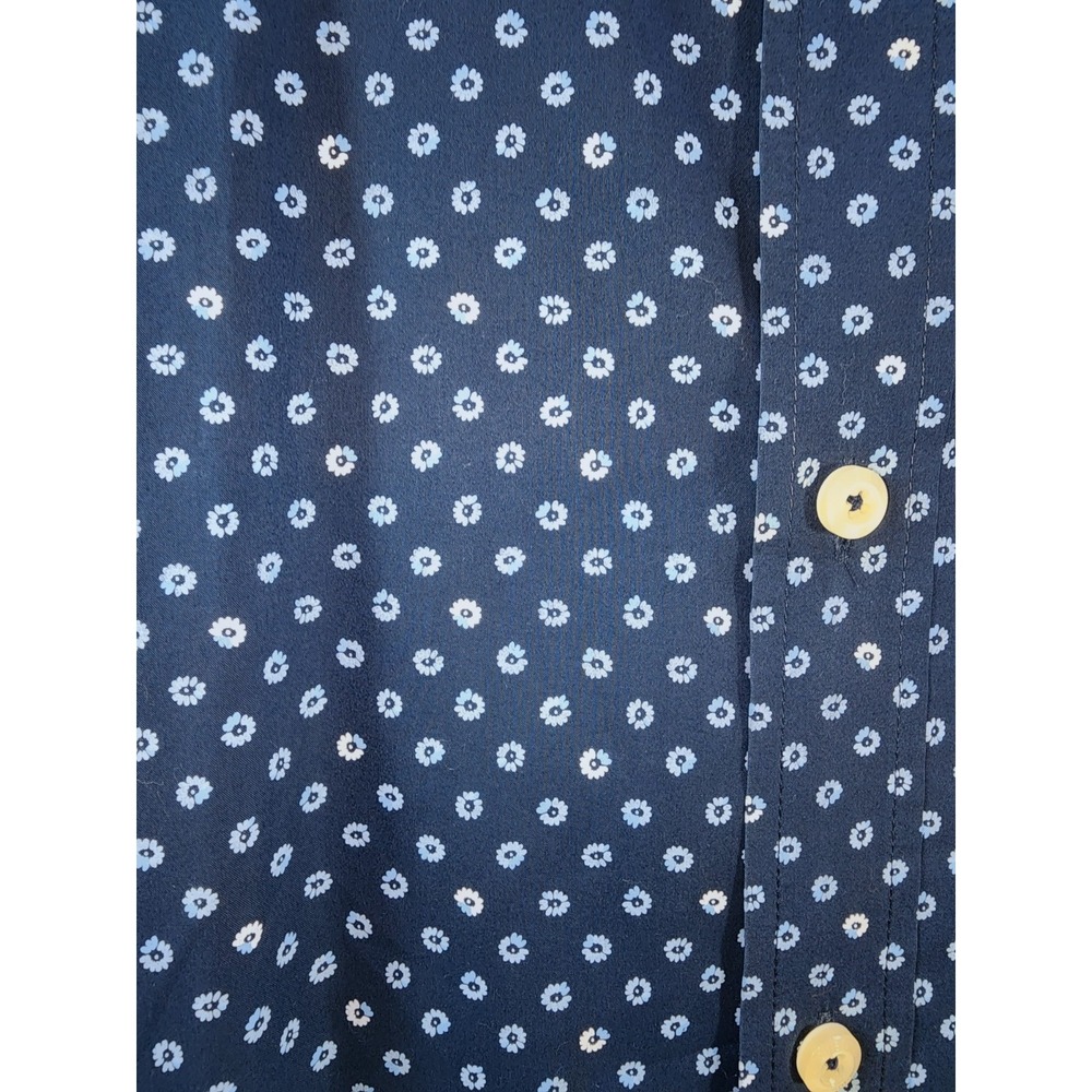 🔥 Quieti Men's Button Down Navy White Lt Blue Long Sleeve Cuff Shirt Sz XL 🔥 - Picture 5 of 9